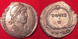 Ancient Coins - VALENTINIAN I AR silver siliqua. VOTIS V, Constantinople. Very rare.