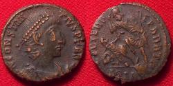 Ancient Coins - CONSTANTIUS II AE reduced centenionalis. FEL TEMP REPARATIO, Alexandria. Soldier spearing fallen horseman