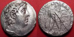 Ancient Coins - DEMETRIOS II NIKATOR AR silver tetradrachm. Second reign, 130-129 BC.