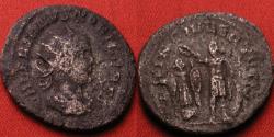 Ancient Coins - VALERIAN II CAESAR AR silver antoninianus. Prince of the Youth, Valerian II standing beside trophy. Eastern mint.