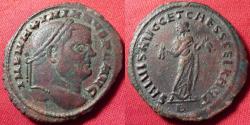 Ancient Coins - MAXIMIANUS AE large follis. Carthage mint, Carthago standing, holding fruit. 10.7g.