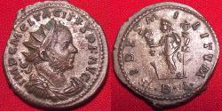 Ancient Coins - TACITUS AE silvered antoninianus. Lugdunum, 276 AD. Fides standing, holding standards. Attractive