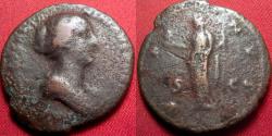 Ancient Coins - FAUSTINA II JUNIOR AE as. Rome, 145-146 AD, under Antoninus Pius. Venus standing.