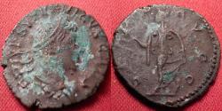 Ancient Coins - TETRICUS II AE antoninianus. Spes walking, holding flower