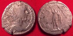 Ancient Coins - SEPTIMIUS SEVERUS AR silver denarius. Rome, 196 AD. Sol standing left, hand raised, holding whip