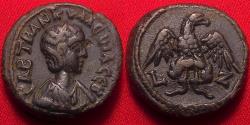 Ancient Coins - TRANQUILLINA AUGUSTA AE tetradrachm. Alexandria, eagle standing, wings open, holding wreath