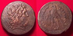 Ancient Coins - PTOLEMY III EUERGETES AE large drachm. 43mm, 64.2 grams! Eagle on thunderbolt, Chi-Rho below