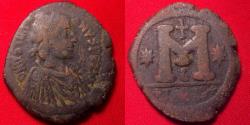Ancient Coins - JUSTINIAN I AE follis. Antioch (Theoupolis). Large M