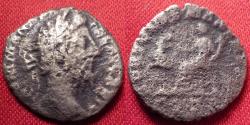 Ancient Coins - COMMODUS AR silver denarius. Fortuna Manens seated, holding horse by the bridle. Very rare - Fortuna saves Rome from the chaos of Cleander!