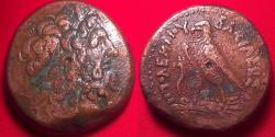 Ancient Coins - PTOLEMY IV PHILOPATOR AE 40mm drachm. 70.1 grams. Alexandria, Egypt. Eagle on thunderbolt.
