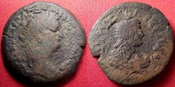 Ancient Coins - DOMITIAN AE diobol. Alexandria, 82-83 AD. Draped bust of Isis. Scarce.