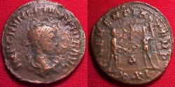 Ancient Coins - NUMERIAN, as AUGUSTUS, AE antoninianus. Clementia Temp, Numerian receiving Victory