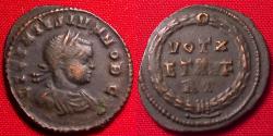 Ancient Coins - LICINIUS II CAESAR AE follis. VOT X ET XV F in wreath. Rare.