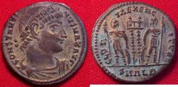 Ancient Coins - CONSTANTINE I THE GREAT AE silvered follis. Alexandria. Soldiers & standards. Lovely