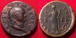 Ancient Coins - TITUS CAESAR AE dupondius. 13.8 grams. Rome, 76 AD. Felicitas standing left.