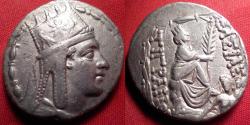 Ancient Coins - TIGRANES II THE GREAT (Tigranos) AR silver tetradrachm. Tyche seated, river god Orontes below. Rare