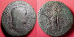 Ancient Coins - CARACALLA AE sestertius. Providentia standing, globe at her feet. 213-214 AD.