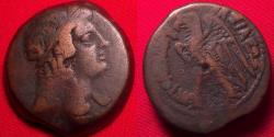 Ancient Coins - PTOLEMY V EPIPHANOS AE middle bronze. 204-180 BC. Wreathed Isis / Eagle on thunderbolt