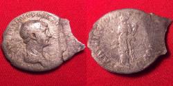 Ancient Coins - TRAJAN AR silver denarius. Felicitas standing, holding caduceus & cornucopia