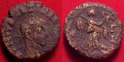 Ancient Coins - MAXIMIANUS AE Potin tetradrachm. Alexandria, Egypt, year 3. Nike advancing, holding palm & wreath.