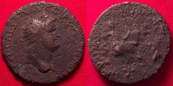 Ancient Coins - NERO AE orichalcum dupondius. SECURITAS seated right, altar at her feet.