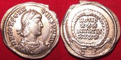 Ancient Coins - CONSTANTIUS II AR silver siliqua. Constantinople, 2nd officina. Vows in wreath