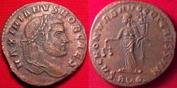 Ancient Coins - GALERIUS CAESAR AE large follis. Rome. Moneta standing, holding scales.