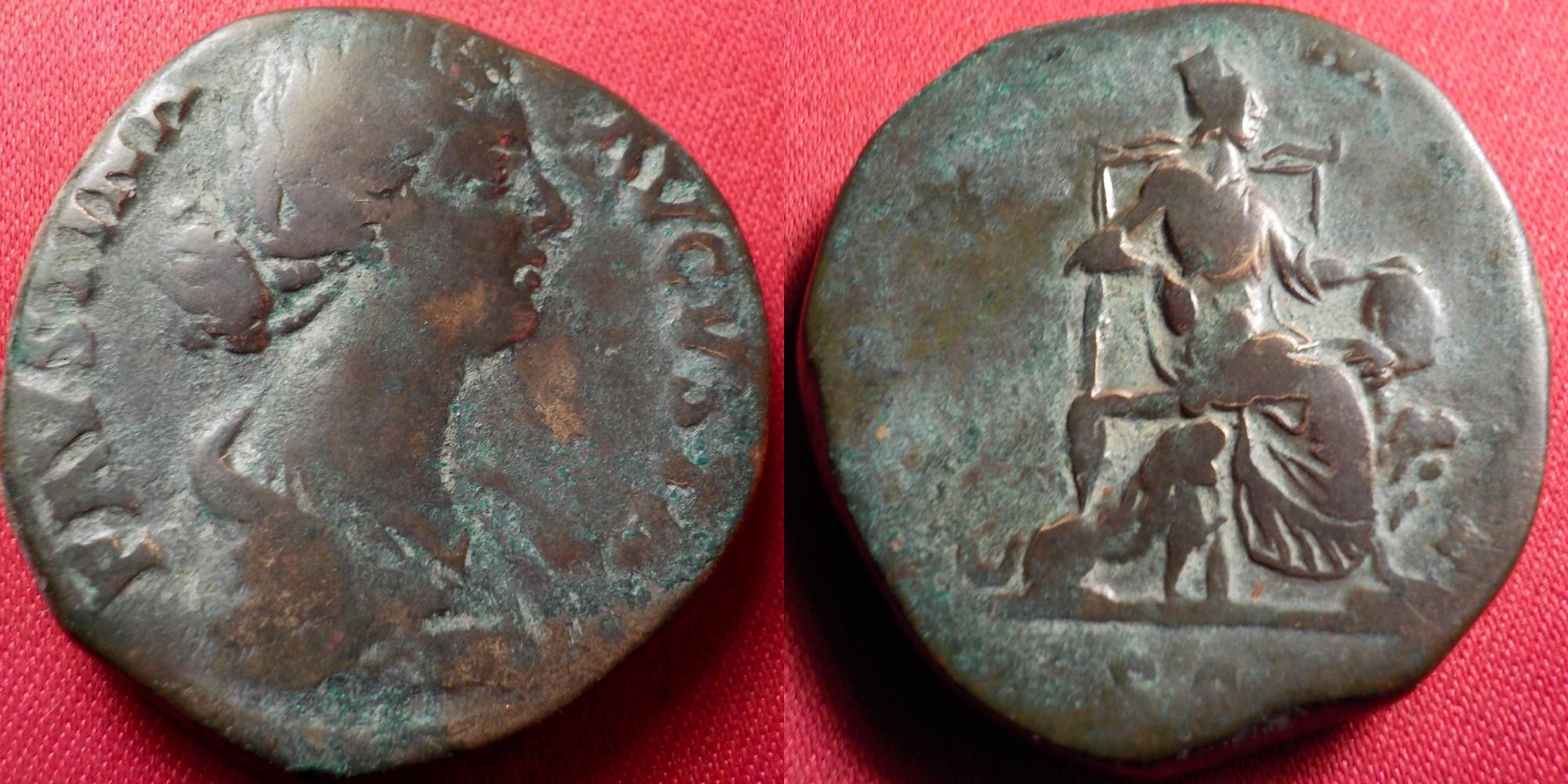 FAUSTINA II JUNIOR AE orichalcum sestertius. MATRI MAGNAE, Cybele ...