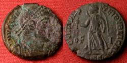 Ancient Coins - VALENS AE3. SECVRITAS REIPVBLICAE, Victoria advancing. Scarce officina mintmark OF I in fields.