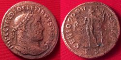 Ancient Coins - DIOCLETIAN AE large follis. Thessalonika, 302-303 AD. Genius standing.