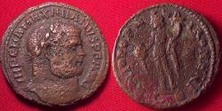 Ancient Coins - MAXIMIANUS AE large follis. 10.6 grams. Alexandria, Genius standing.