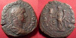 Ancient Coins - VOLUSIAN AE sestertius. Special emission, 251 AD. LIBERALITAS standing, holding abacus & cornucopia