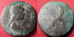 Ancient Coins - SABINA AE sestertius. Pietas seated left, holding patera & scepter.