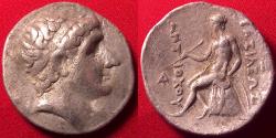 Ancient Coins - ANTIOCHOS I SOTER AR silver tetradrachm. Apollo on omphalos