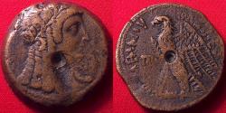 Ancient Coins - PTOLEMY V EPIPHANOS AE middle bronze. 204-180 BC. Wreathed Isis / Eagle on thunderbolt