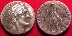 Ancient Coins - PTOLEMY IX SOTER & CLEOPATRA III KOKKE AR silver tetradrachm. Alexandria, 116-115 BC. Eagle standing left