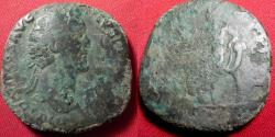 Ancient Coins - ANTONINUS PIUS AE sestertius. Securitas seated left on chair of crossed cornucopiae
