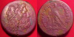Ancient Coins - PTOLEMY III EUERGETES AE large drachm. 67.5 grams. Eagle on thunderbolt, Chi-Rho below