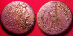 Ancient Coins - PTOLEMY III EUERGETES AE large drachm. 42mm. Eagle on thunderbolt, Chi-Rho below