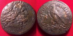 Ancient Coins - PTOLEMY IV PHILOPATOR AE 34mm triobol. 30.9 grams. Eagle standing, DI between legs