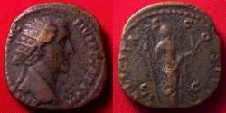 Ancient Coins - ANTONINUS PIUS AE dupondius. Felicitas standing, holding corn ears & caduceus