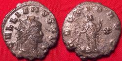 Ancient Coins - GALLIENUS AE antoninianus. PROVID AVG, Providentia standing, holding globe & scepter. 262 AD