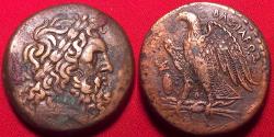 Ancient Coins - PTOLEMY II PHILADELPHOS AE 28mm diobol. 18.2 grams. Alexandria, 280-260 BC.