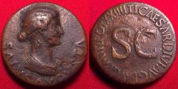 Ancient Coins - LIVIA AE dupondius. Struck by Tiberius. SALUS AUGUSTA, Livia as Salus.