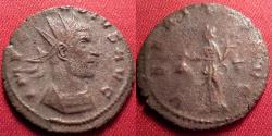 Ancient Coins - CLAUDIUS II GOTHICUS AE silvered antoninianus. Uberitas standing, holding cornucopia & purse.