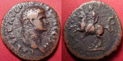 Ancient Coins - DOMITIAN, as Caesar under Vespasian, AE as. Lugdunum. Domitian prancing on horseback. Judea Capta Triumph commemorative