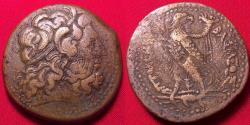 Ancient Coins - PTOLEMY III EUERGETES AE 40mm tetrobol. 246-222 BC. Eagle with E below.