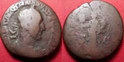 Ancient Coins - TRAJAN DECIUS AE as. Liberalitas standing, holding coin counter & cornucopia. Rare