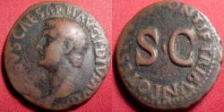 Ancient Coins - DRUSUS, son of Tiberius, AE as. Legend around large SC. Scarce.