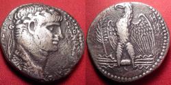 Ancient Coins - NERO AR silver tetradrachm. 61-62 AD. Eagle on thunderbolt.